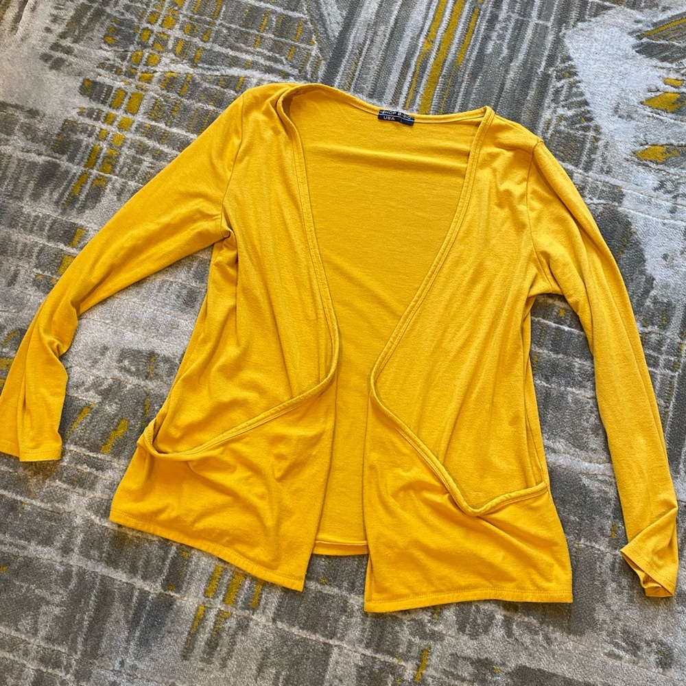 Gold open cardigan, size L